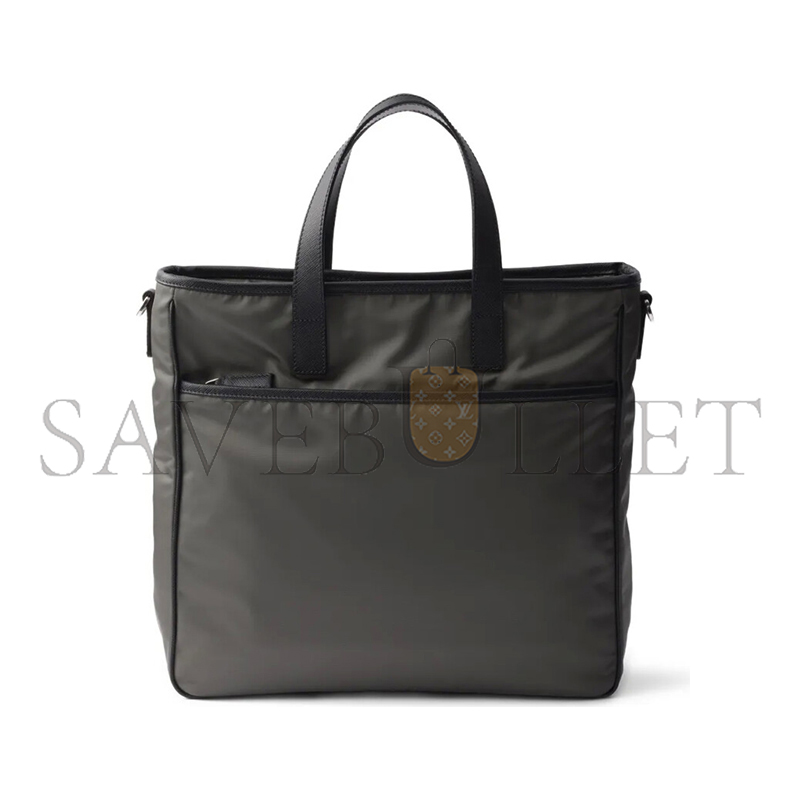 PRADA RE-NYLON AND SAFFIANO LEATHER TOTE BAG 2VG860 (36*34*8cm)